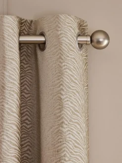 Outlet Next Natural Zebra Chenille Eyelet Lined Curtains