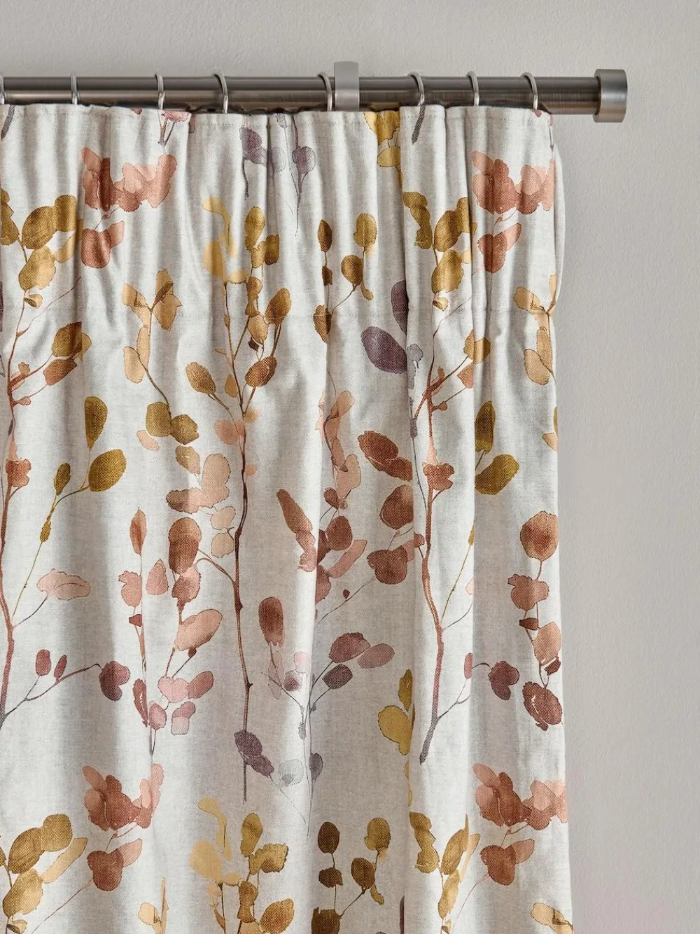 Next Honesty Leaf Floral Print Blackout/Thermal Pencil Pleat Curtains^ Curtains & Blinds