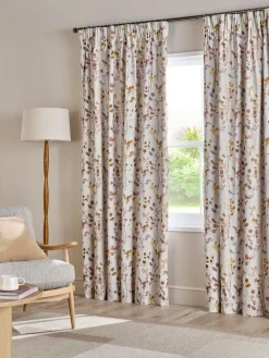 Next Honesty Leaf Floral Print Blackout/Thermal Pencil Pleat Curtains^ Curtains & Blinds