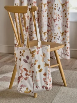 Clearance Next Honesty Leaf Floral Print Blackout/Thermal Eyelet Curtains Natural/Orange