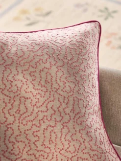 Next Natural/Pink Wiggle Embroidered 50 x 50cm Cushion