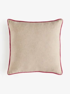 Next Natural/Pink Wiggle Embroidered 50 x 50cm Cushion