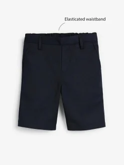 New Next 2 Pack Flat Front School Shorts (3-14yrs) Navy