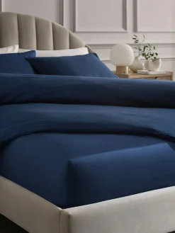 New Next 300 Thread Count Collection Luxe 100% Cotton Deep Fitted Sheet Navy