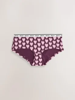 Next Short Cotton Logo Knickers 4 Pack^Women Panties