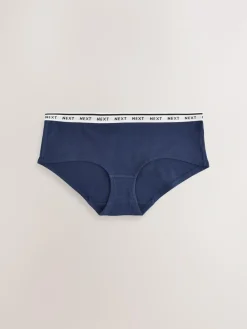 Next Short Cotton Logo Knickers 4 Pack^Women Panties