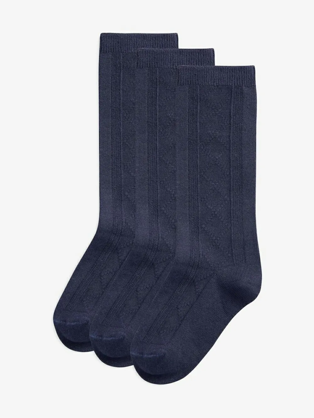 Next 3 Pack Cotton Rich Pointelle Knee High School Socks^ Socks & Tights|Socks & Tights