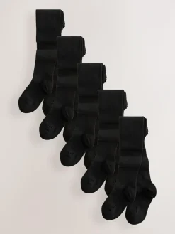 Next 5 Pack Cotton Rich School Tights^ Tights|Socks & Tights