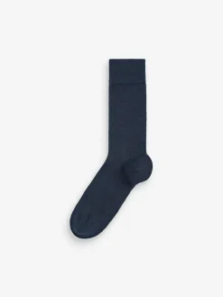 Next Navy Blue 7 Pack Mens Cotton Rich Socks