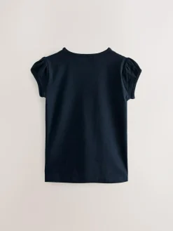 Next Navy Blue 2 Pack Puff Sleeve T-Shirts (3-16yrs)^ T-Shirts