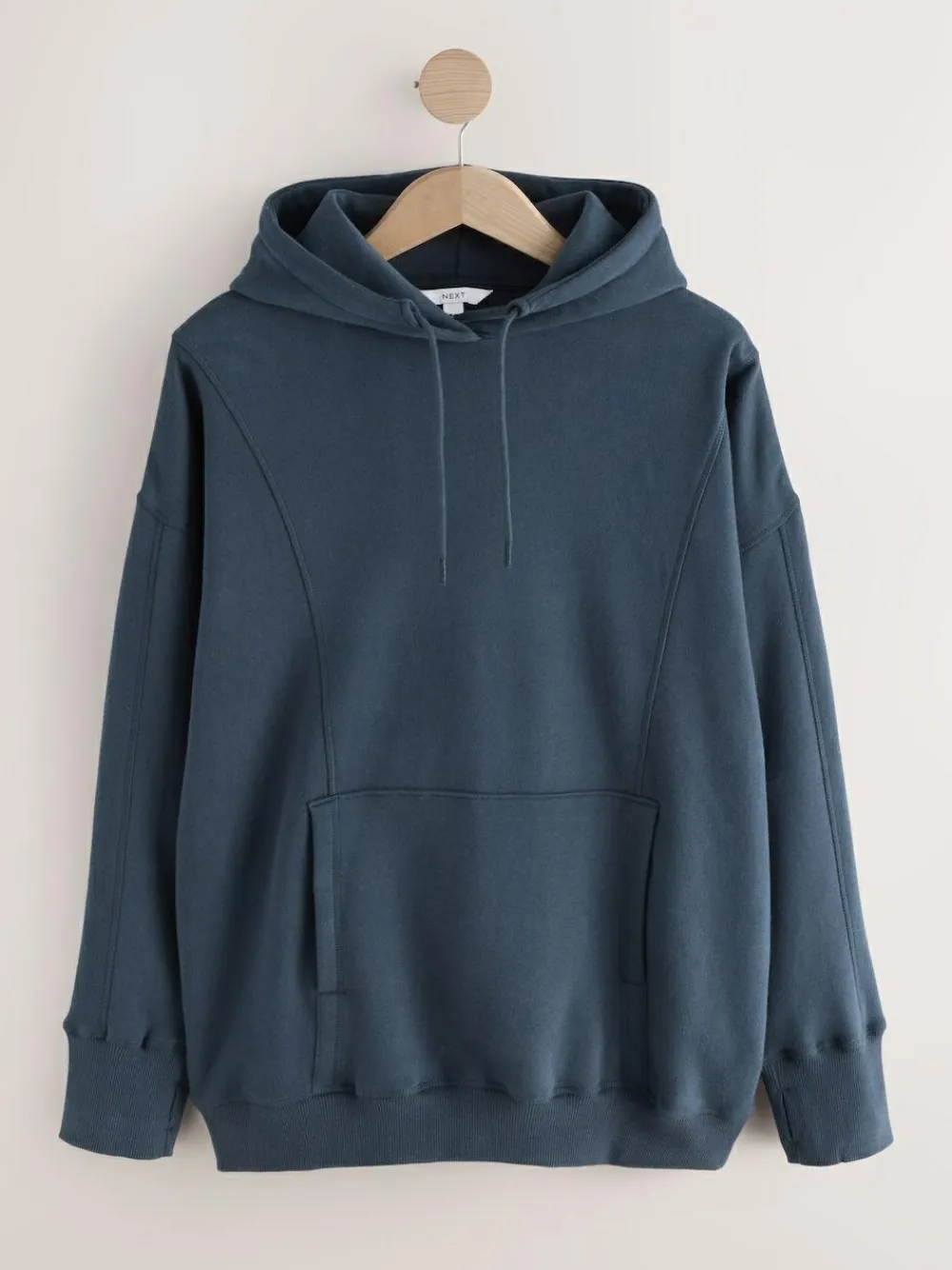 Outlet Next Navy Blue Active Longline Overhead Seam Detail Supersoft Hoodie with Pockets