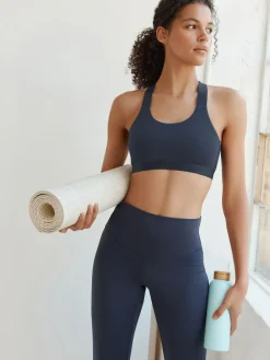 Outlet Next Active Sports Low Impact Ultimate Comfort Crop Top Navy Blue