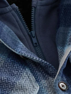 Next Borg Lined Hooded Check Shacket (3-16yrs)^BOY Shirts