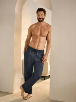 Next Navy Blue Brushback Heavyweight Open Joggers^ Loungewear|Joggers