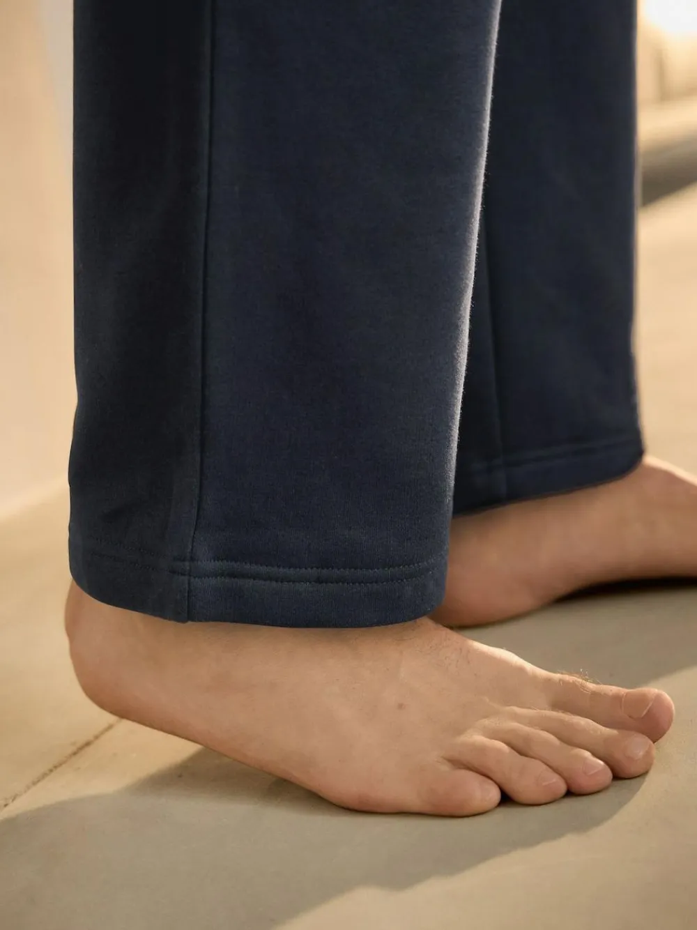 Next Navy Blue Brushback Heavyweight Open Joggers^ Loungewear|Joggers