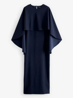 Sale Next Navy Blue Cape Maxi Dress