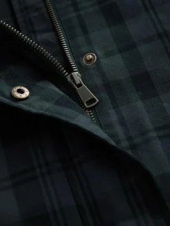 Next Navy Blue Check Hertiage Cord Collar Jacket^Women Coats & Jackets|Coats & Jackets