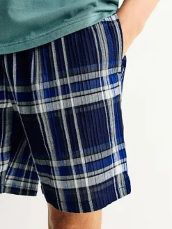 Next Navy Blue Check Short Sleeve Pyjamas Set^ Pyjamas