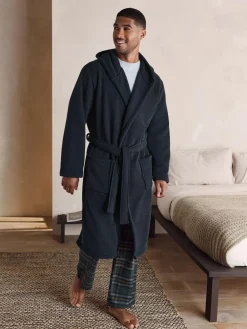 Outlet Next Corded Textured Dressing Gown Navy Blue