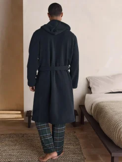 Outlet Next Corded Textured Dressing Gown Navy Blue