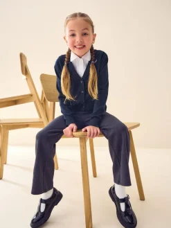 Online Next Cotton Rich Bow Pocket School Cardigan (3-16yrs) Navy Blue