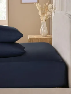 Hot Next Navy Blue Cotton Rich Fitted Bed Sheet