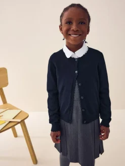 Next Cotton Rich Scalloped Edge School Cardigan (3-16yrs)^ Knitwear & Sweaters|Knitwear
