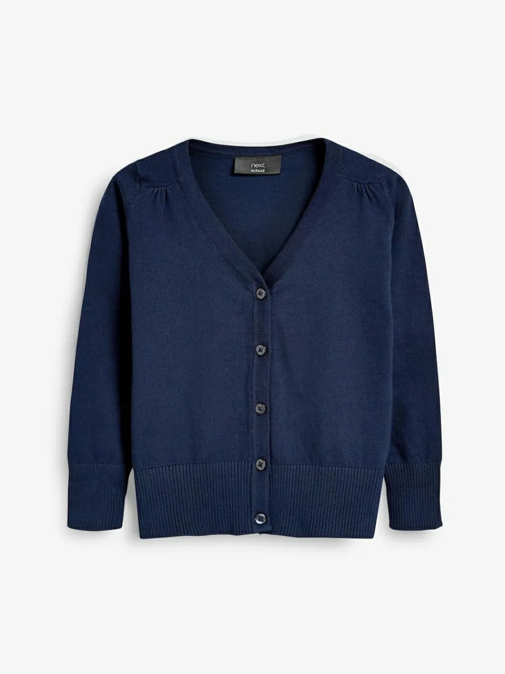 Next Navy Blue Cotton Rich School V-Neck Cardigan (3-16yrs)^ Knitwear & Sweaters|Knitwear