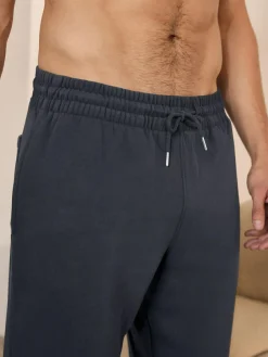 Best Next Cuffed Brushback Heavyweight Open Joggers Navy Blue