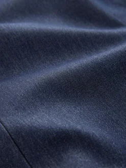 Next Navy Blue Denim Look Fitted Single Breasted Blazer^Women Blazers|Suits & Tailoring