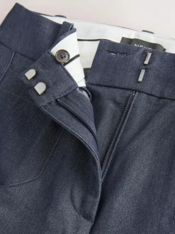 Hot Next Navy Blue Denim Look Slim Flare Trousers