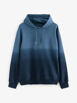 Next Dip Dye Cotton Rich Jersey Hoodie Navy Blue