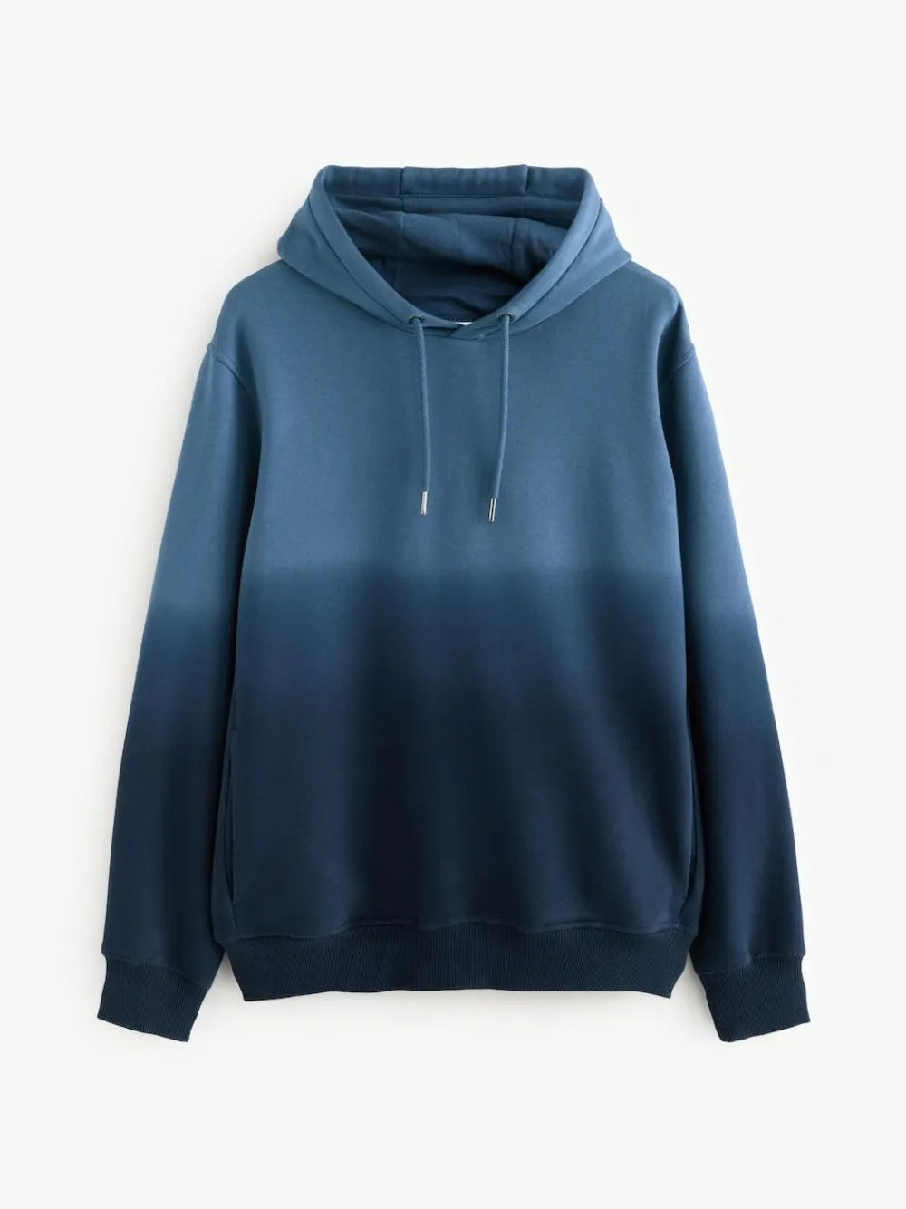 Next Dip Dye Cotton Rich Jersey Hoodie Navy Blue