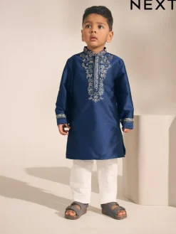 Next Navy Blue Eid Kurta (3mths-16yrs)^BOY Shirts|Occasionwear