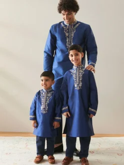 Next Navy Blue Eid Kurta (3mths-16yrs)^BOY Shirts|Occasionwear