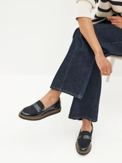 New Next Forever Comfort® Brogue Loafers Navy Blue