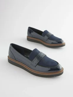 New Next Forever Comfort® Brogue Loafers Navy Blue