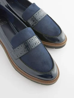 New Next Forever Comfort® Brogue Loafers Navy Blue
