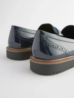 New Next Forever Comfort® Brogue Loafers Navy Blue
