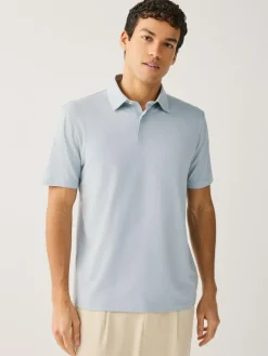 Next Navy Blue Geo Regular Fit Short Sleeve Jersey Polo Shirts 3 Pack^ Tops & T-Shirts