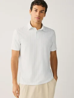 Next Navy Blue Geo Regular Fit Short Sleeve Jersey Polo Shirts 3 Pack^ Tops & T-Shirts