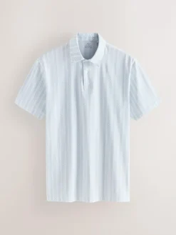 Next Navy Blue Geo Regular Fit Short Sleeve Jersey Polo Shirts 3 Pack^ Tops & T-Shirts