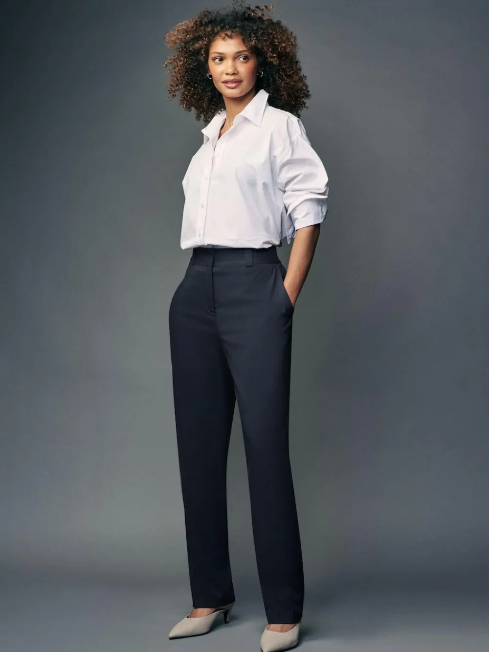 Next Navy Blue Heavy Duty Tailored Slim Fit Trousers^Women Suits & Tailoring|Pants