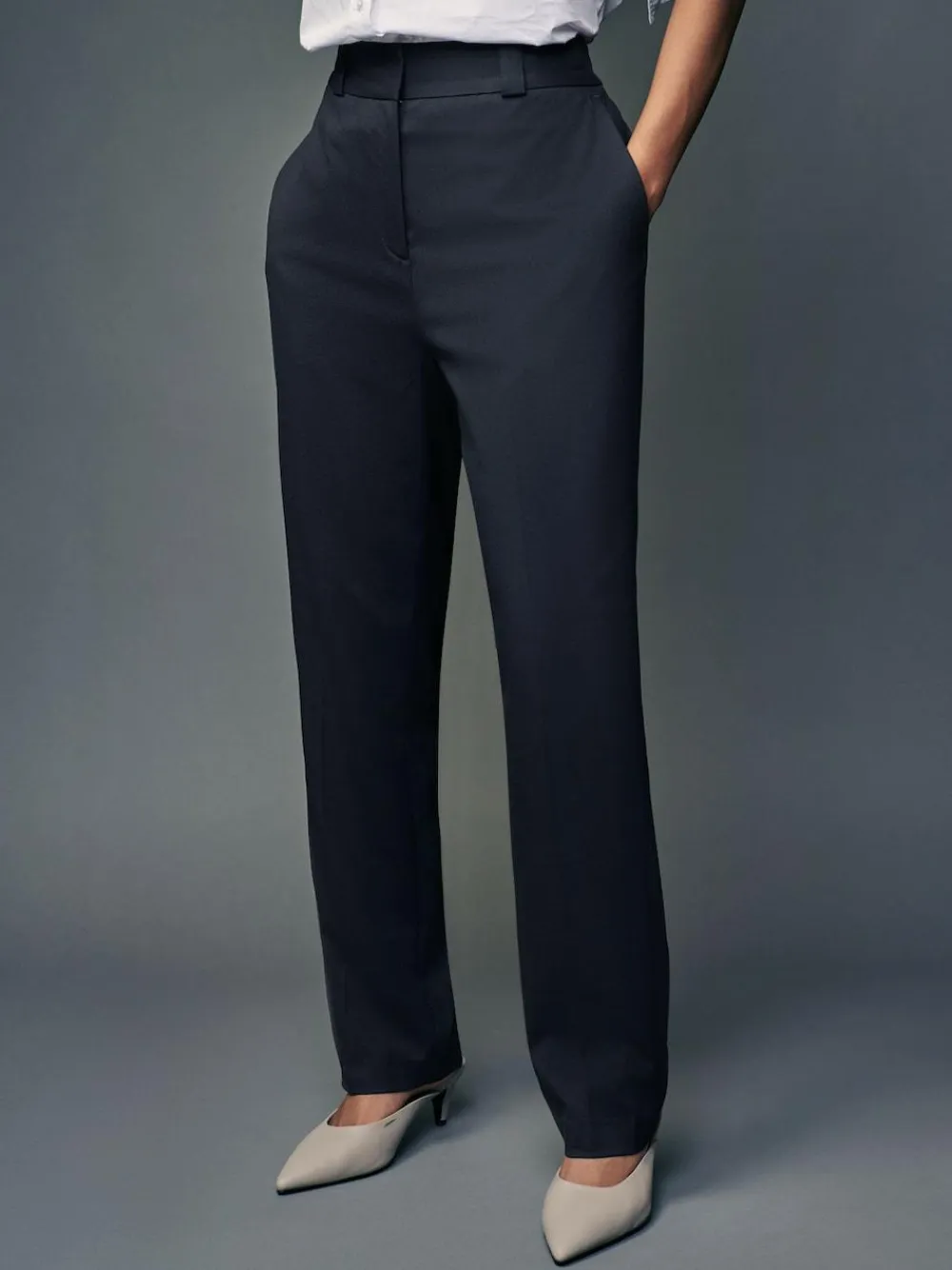 Next Navy Blue Heavy Duty Tailored Slim Fit Trousers^Women Suits & Tailoring|Pants