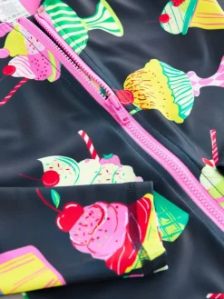 Clearance Next Navy Blue Ice Cream Long Sleeve Sunsafe Swimsuit (3mths-16yrs)