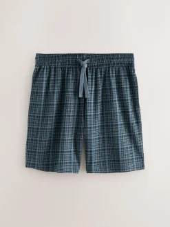 Next Navy Blue Jersey Check Pyjamas Shorts 2 Pack^ Nightwear|Pyjamas