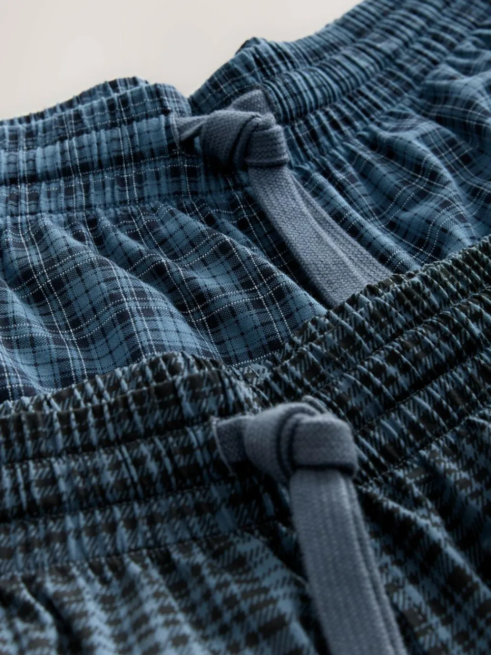 Next Navy Blue Jersey Check Pyjamas Shorts 2 Pack^ Nightwear|Pyjamas