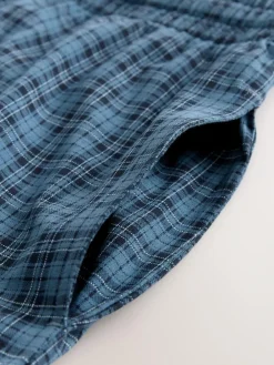 Next Navy Blue Jersey Check Pyjamas Shorts 2 Pack^ Nightwear|Pyjamas