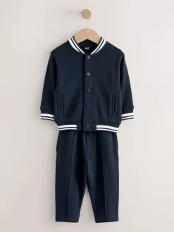 Hot Next Navy Blue Jersey Letterman Jacket and Trousers Set (3mths-7yrs)