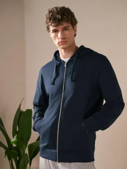 Hot Next Navy Blue Lightweight Zip Up Hoodie